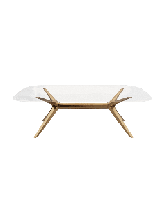 X Frame Glass Top Table